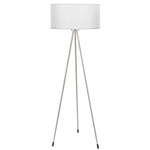 Trina Floor Lamp - Nickel / Silk White
