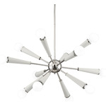 Zodiac Sputnik Chandelier - Polished Nickel / White