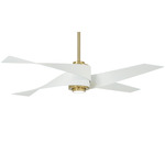 Artemis IV Ceiling Fan with Light - Soft Brass / Flat White