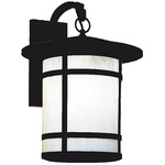 Berkeley Hook Long Wall Sconce - Satin Black / Frosted