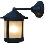 Berkeley Arm Outdoor Wall Sconce - Satin Black / Frosted