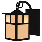 Mission Hook Outdoor Wall Sconce - Satin Black / Cream