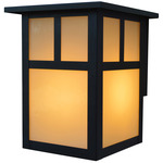 Mission Hood Flush Outdoor Wall Sconce - Satin Black / Cream