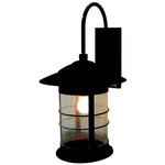 Newport Hanging Outdoor Wall Sconce - Satin Black / Clear Seedy