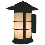 Newport Long Outdoor Wall Sconce - Satin Black / Frosted