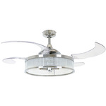 Fanaway Corbelle Retractable Ceiling Fan with Light - Chrome / Clear