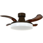 Fanaway Orbit Ceiling Fan with Light - Oil Rubbed Bronze / Dark Koa / White