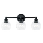 Mid Century Bathroom Vanity Light - Matte Black / Clear