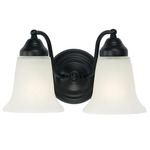 Brady Bathroom Vanity Light - Matte Black / White Faux Alabaster