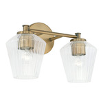 Beau Bathroom Vanity Light - Aged Brass / Clear