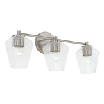 Beau Bathroom Vanity Light - Brushed Nickel / Clear