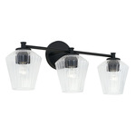 Beau Bathroom Vanity Light - Matte Black / Clear