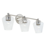 Beau Bathroom Vanity Light - Polished Nickel / Clear