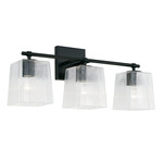 Lexi Bathroom Vanity Light - Matte Black / Clear