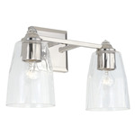 Laurent Bathroom Vanity Light - Polished Nickel / Clear