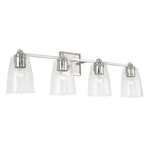 Laurent Bathroom Vanity Light - Polished Nickel / Clear