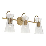 Mila Bathroom Vanity Light - Aged Brass / Clear