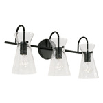 Mila Bathroom Vanity Light - Matte Black / Clear