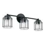 Harmon Bathroom Vanity Light - Matte Black / Clear