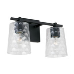 Burke Bathroom Vanity Light - Matte Black / Clear