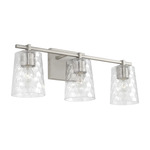 Burke Bathroom Vanity Light - Brushed Nickel / Clear