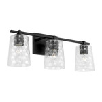 Burke Bathroom Vanity Light - Matte Black / Clear