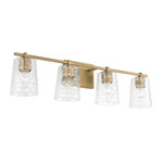 Burke Bathroom Vanity Light - Aged Brass / Clear