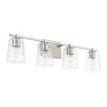 Burke Bathroom Vanity Light - Brushed Nickel / Clear