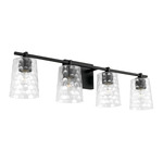 Burke Bathroom Vanity Light - Matte Black / Clear