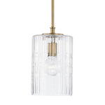 Emerson Pendant - Aged Brass / Clear