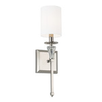 Laurent Wall Sconce - Polished Nickel / White Fabric