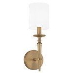 Abbie Wall Sconce - Aged Brass / White Fabric