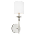 Abbie Wall Sconce - Polished Nickel / White Fabric