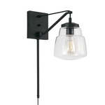 Dillon Wall Sconce - Matte Black / Clear