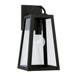 Leighton Outdoor Wall Sconce - Black / Clear