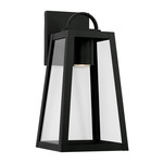 Leighton Down Light Outdoor Wall Sconce - Black / Clear