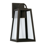 Leighton Down Light Outdoor Wall Sconce - Oiled Bronze / Clear