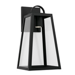 Leighton Down Light Outdoor Wall Sconce - Black / Clear