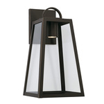 Leighton Down Light Outdoor Wall Sconce - Oiled Bronze / Clear