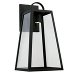 Leighton Down Light Outdoor Wall Sconce - Black / Clear