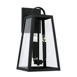 Leighton Outdoor Wall Sconce - Black / Clear