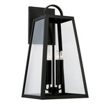 Leighton Outdoor Wall Sconce - Black / Clear