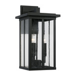 Barrett Outdoor Wall Sconce - Black / Antique Glass