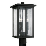 Barrett Outdoor Post Light - Black / Antique Glass