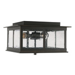 Barrett Outdoor Ceiling Light Fixture - Oiled Bronze / Antique Glass