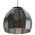 Amicus LED Pendant - Dark Stained Walnut / Textured Black
