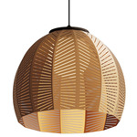 Amicus LED Pendant - Dark Stained Walnut / Brushed Rose Gold