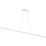 Array Linear Pendant with Angle Wires - Matte White / White