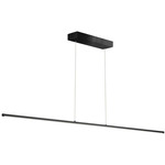 Array Linear Pendant with Straight Wires - Matte Black / White