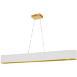 Aubrey Linear Pendant - White & Gold / Aged Brass